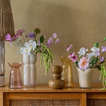 Rose Marguerite Glass Vase